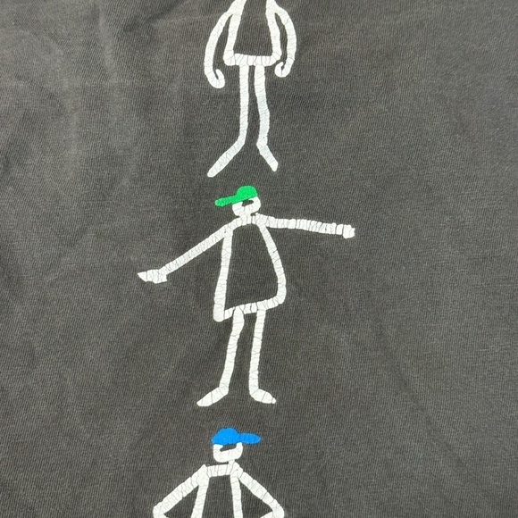 Vintage 90s N.Y.C. Stick Figure T-Shirt; Charcoal Gray; Size XL - Picture 4 of 4